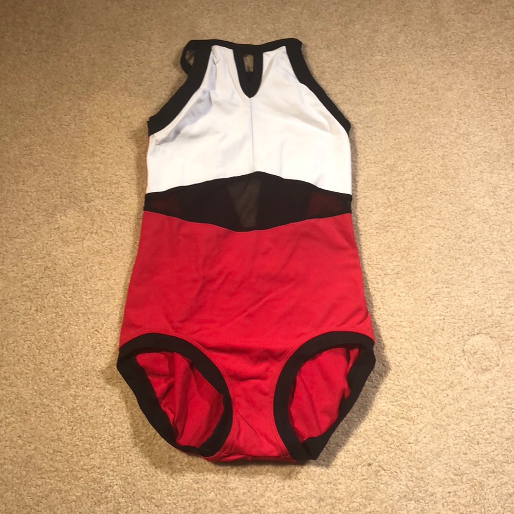 Red and White 5 Dance Wear Leotard